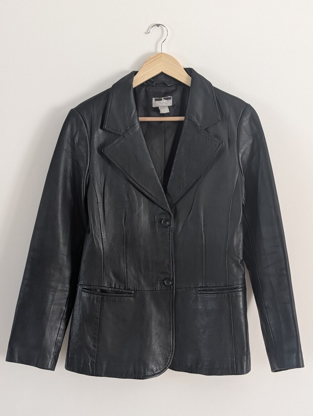 Vintage Old Navy Black Leather Blazer Jacket - M
